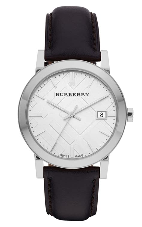 burberry the city silver dial brown leather mens watch bu9008|Burberry The City Silver Dial Black Leather Men's Watch BU9008.